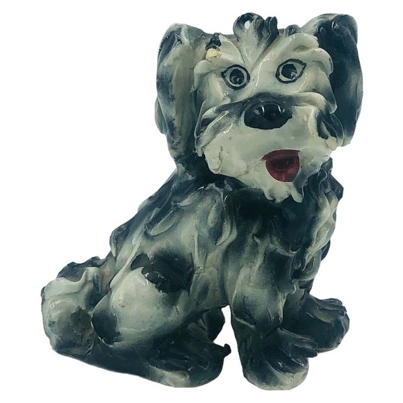 Vintage Spaghetti Dog Scruffy Terrier Pottery Hand Painted Italy 5" - Picture 1 of 9